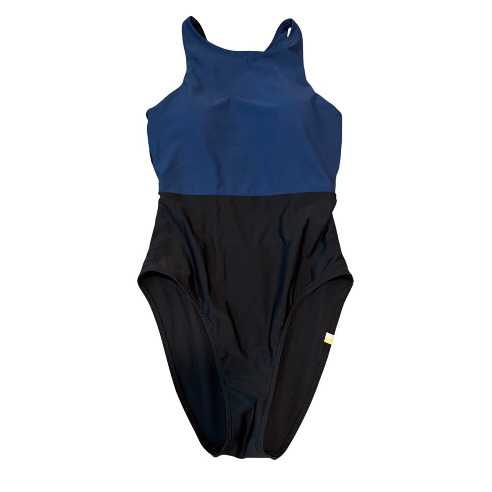 Summersalt The Cove Colorblock Open Back One-Piece Swimsuit Navy / Black Size 2